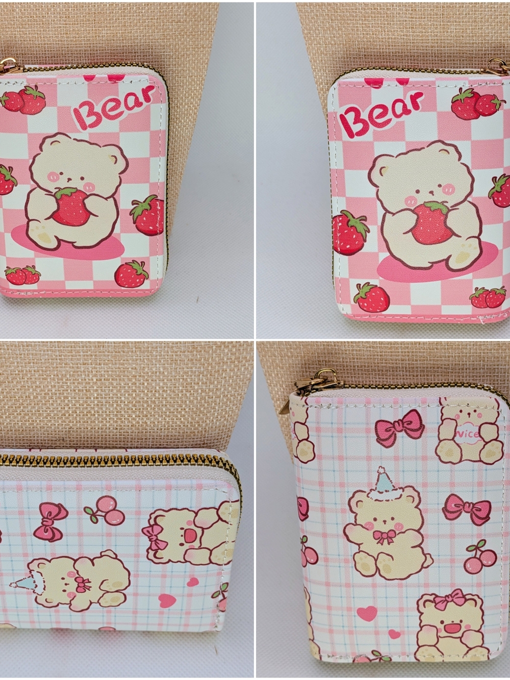 Teddybear Zippered Wallet